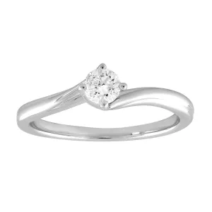 0.25Ct Round Brilliant Diamond Solitaire Engagement Ring In 9Ct White Gold