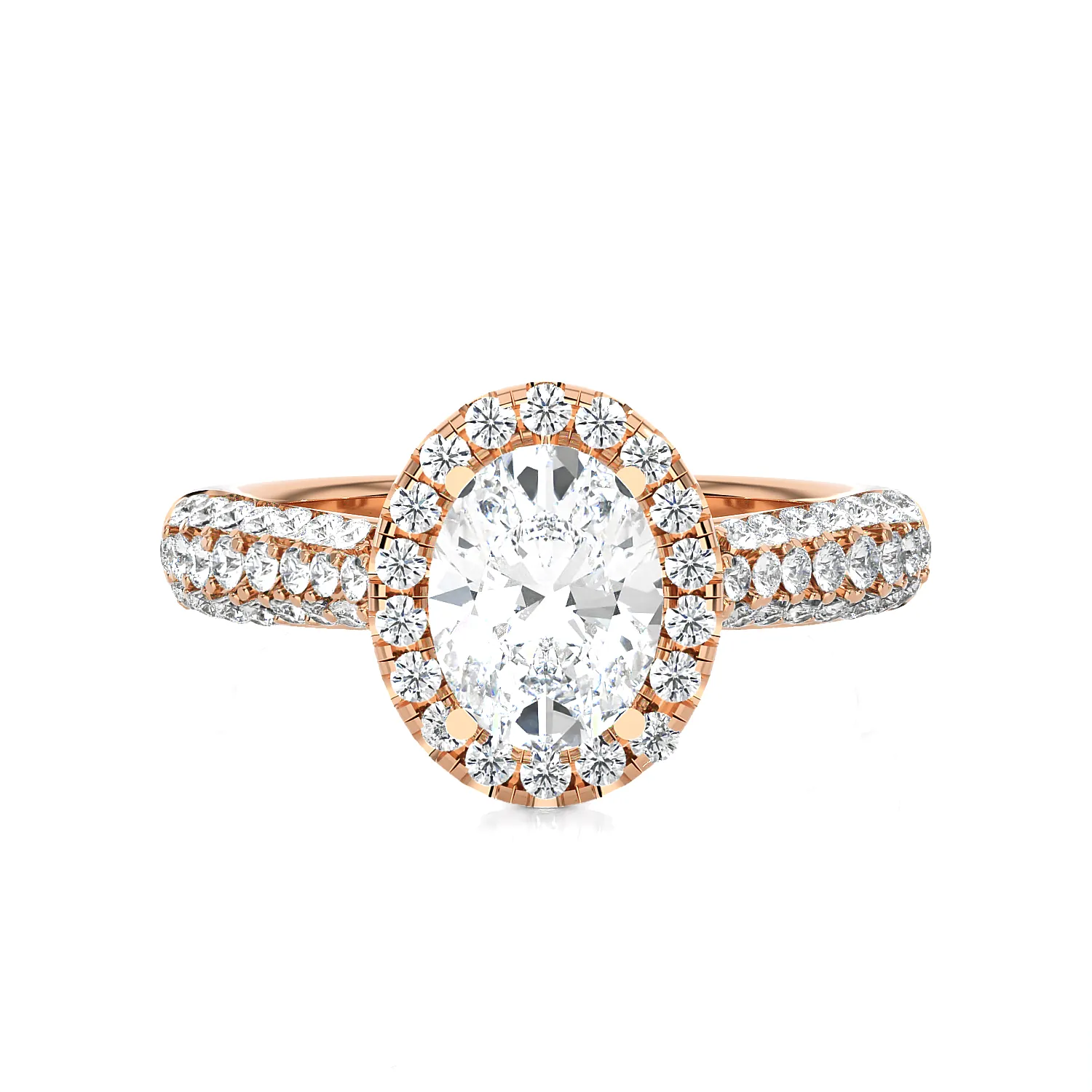 1 1/3 ctw Oval Lab Grown Diamond Halo Engagement Ring