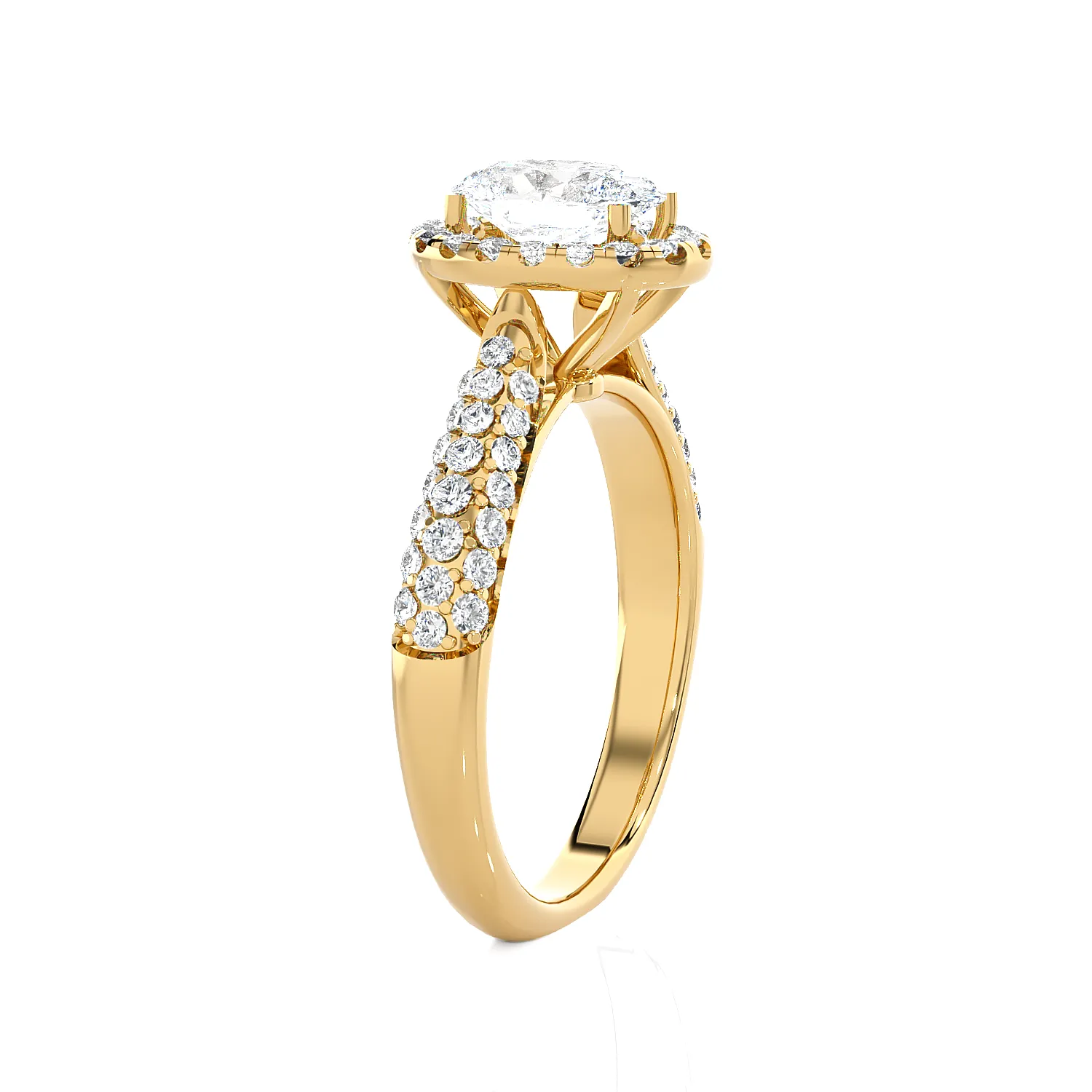 1 1/3 ctw Oval Lab Grown Diamond Halo Engagement Ring