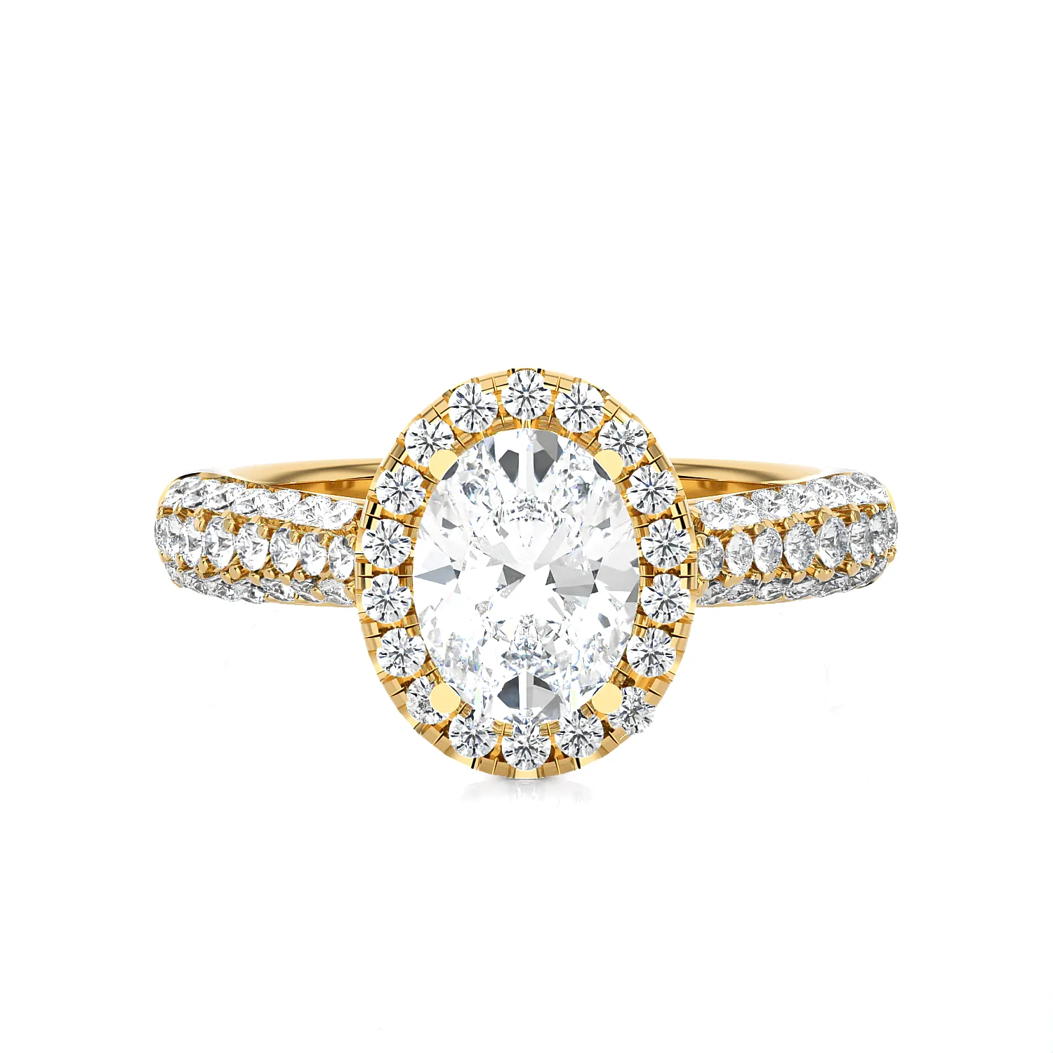 1 1/3 ctw Oval Lab Grown Diamond Halo Engagement Ring