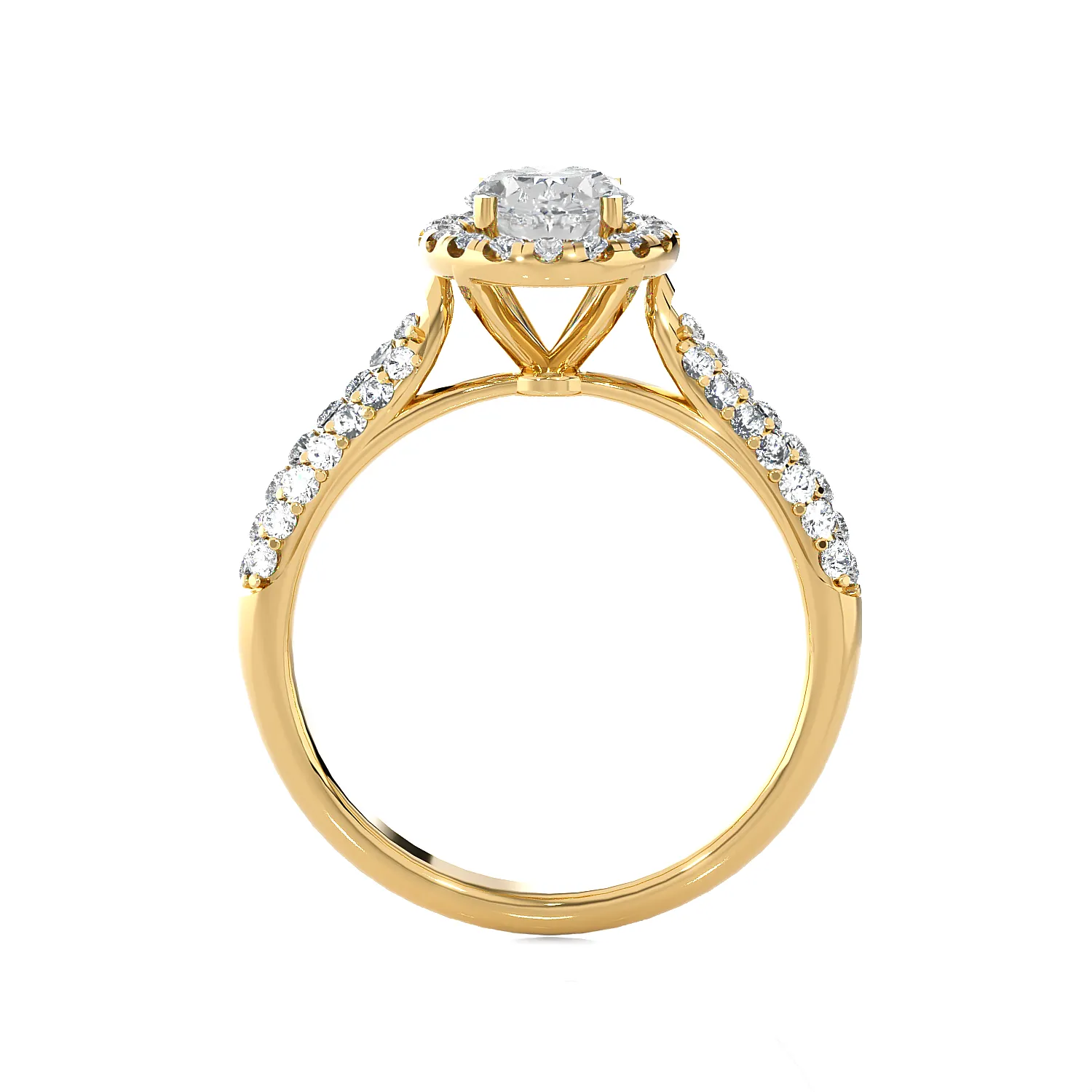 1 1/3 ctw Oval Lab Grown Diamond Halo Engagement Ring