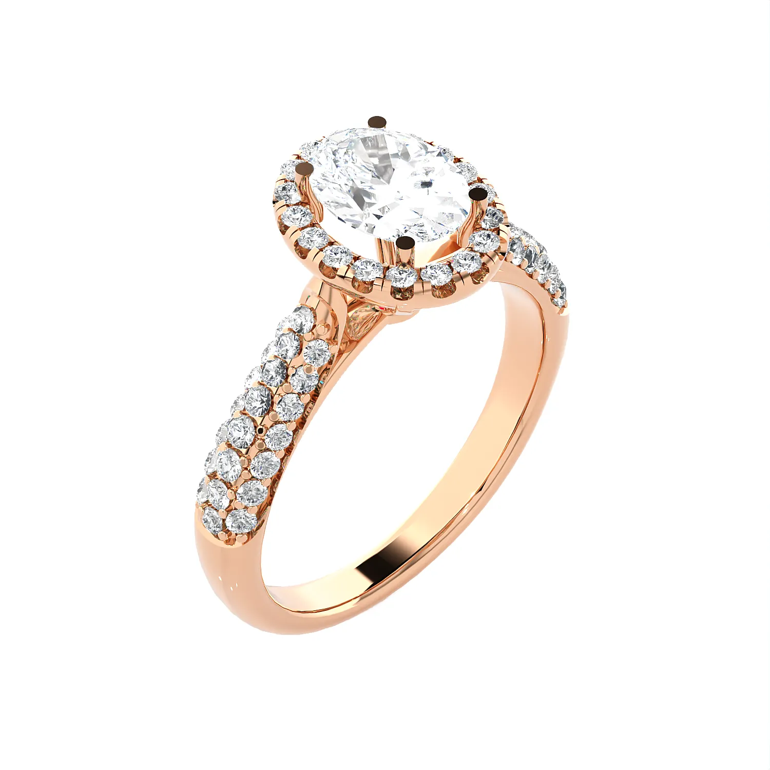 1 1/3 ctw Oval Lab Grown Diamond Halo Engagement Ring