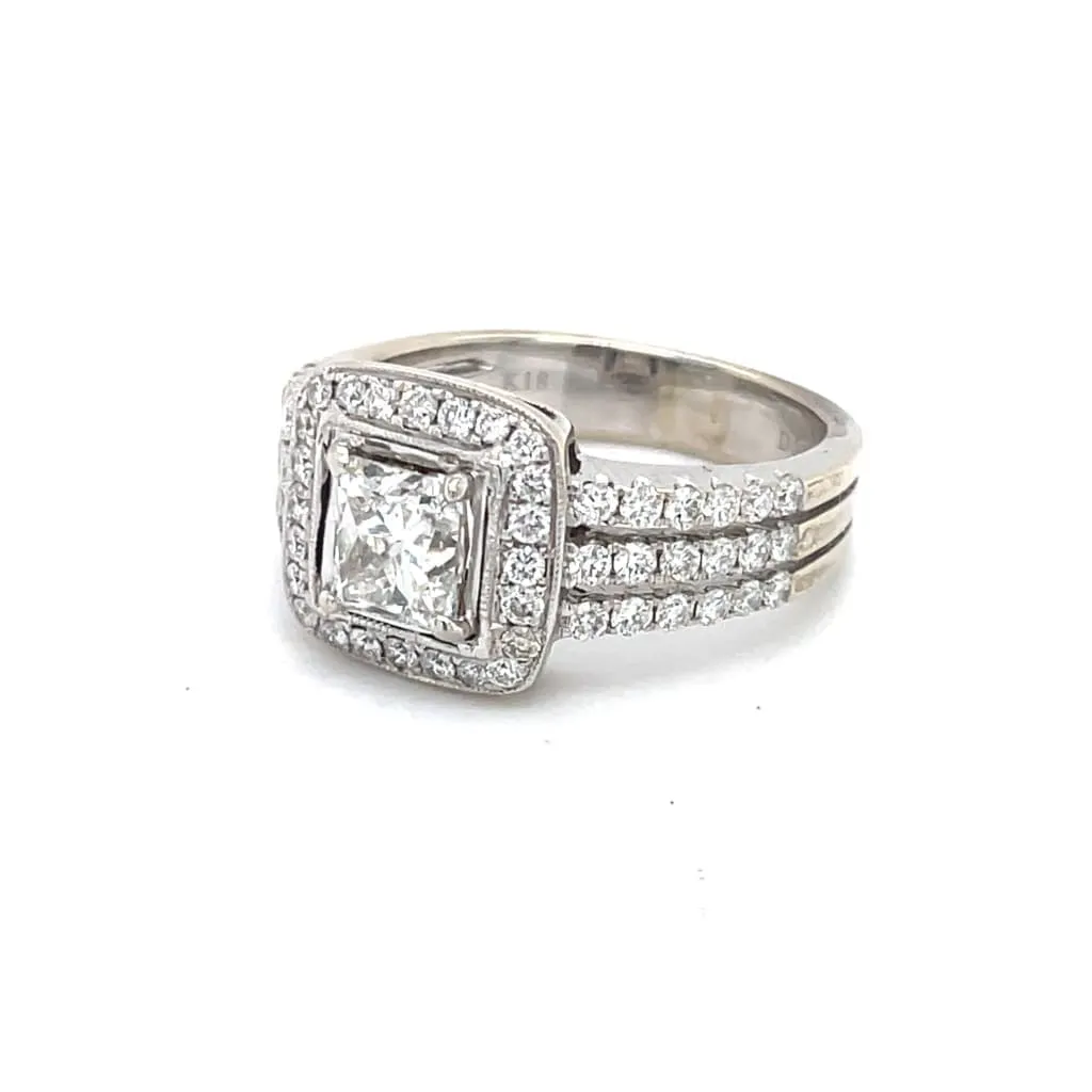 1 Carat Princess Cut Diamond Engagement Ring Regard Jewelry Austin, Texas