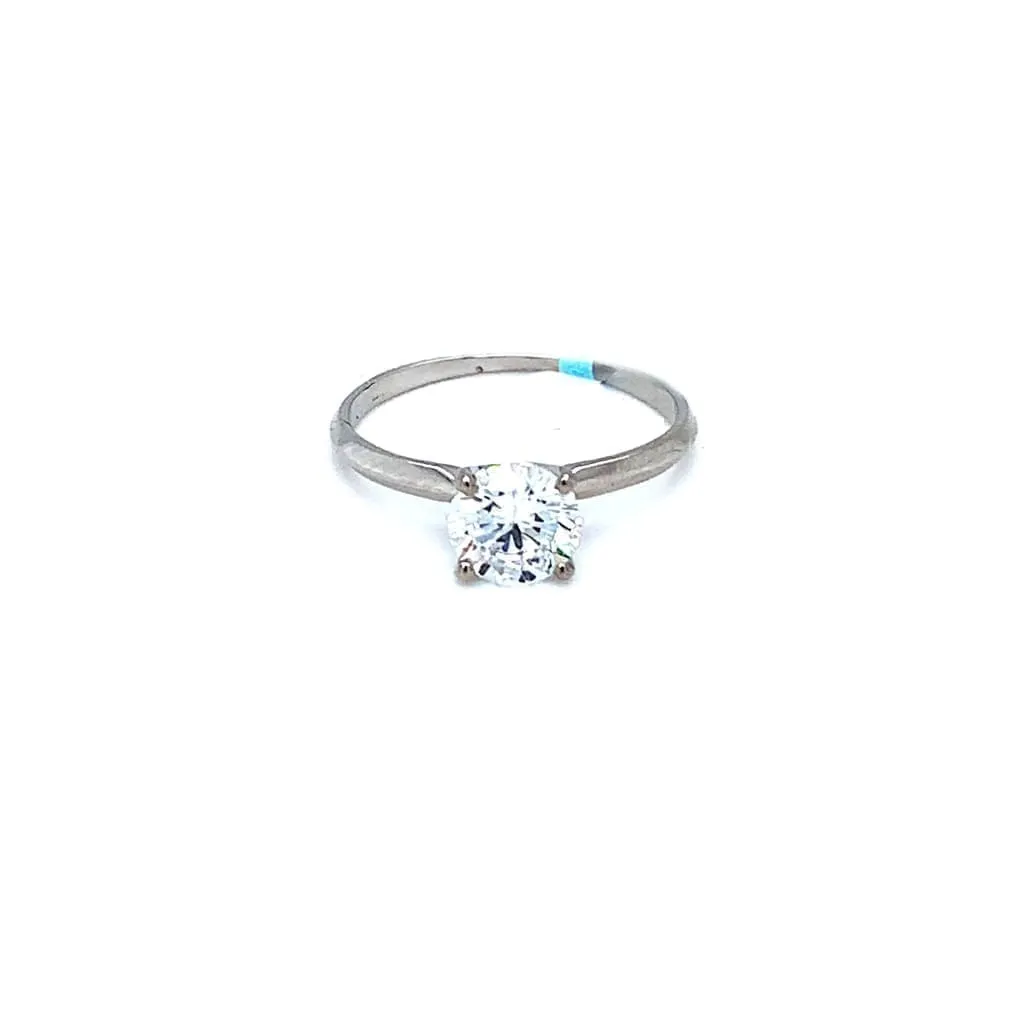 1.00 CT LAB GROWN DIAMOND RING SET 14K WHITE GOLD REGARD JEWELRY AUSTIN, TX.