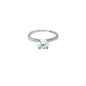 1.00 CT LAB GROWN DIAMOND RING SET 14K WHITE GOLD REGARD JEWELRY AUSTIN, TX.