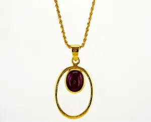 14 Karat gold plated Pendant with Ruby