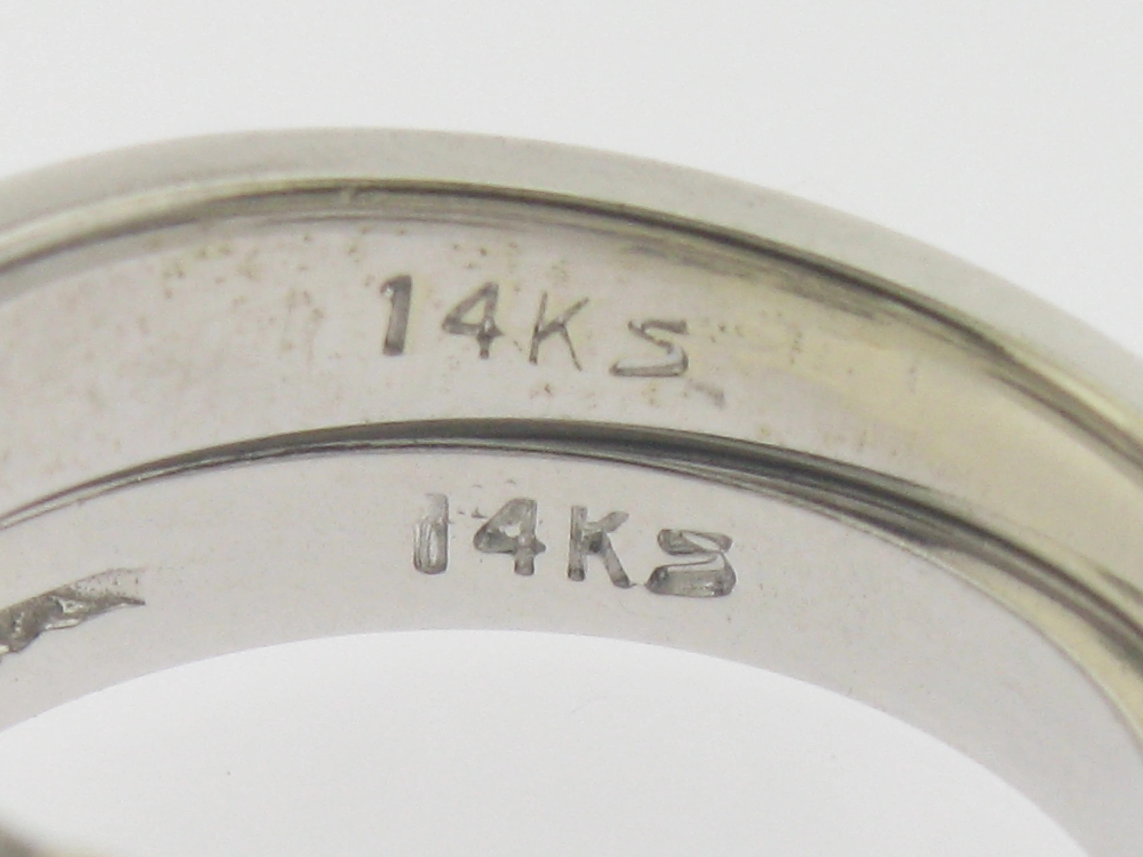14K White and Yellow Gold Diamond Wedding Set (Engagement   Band) (Brand New)