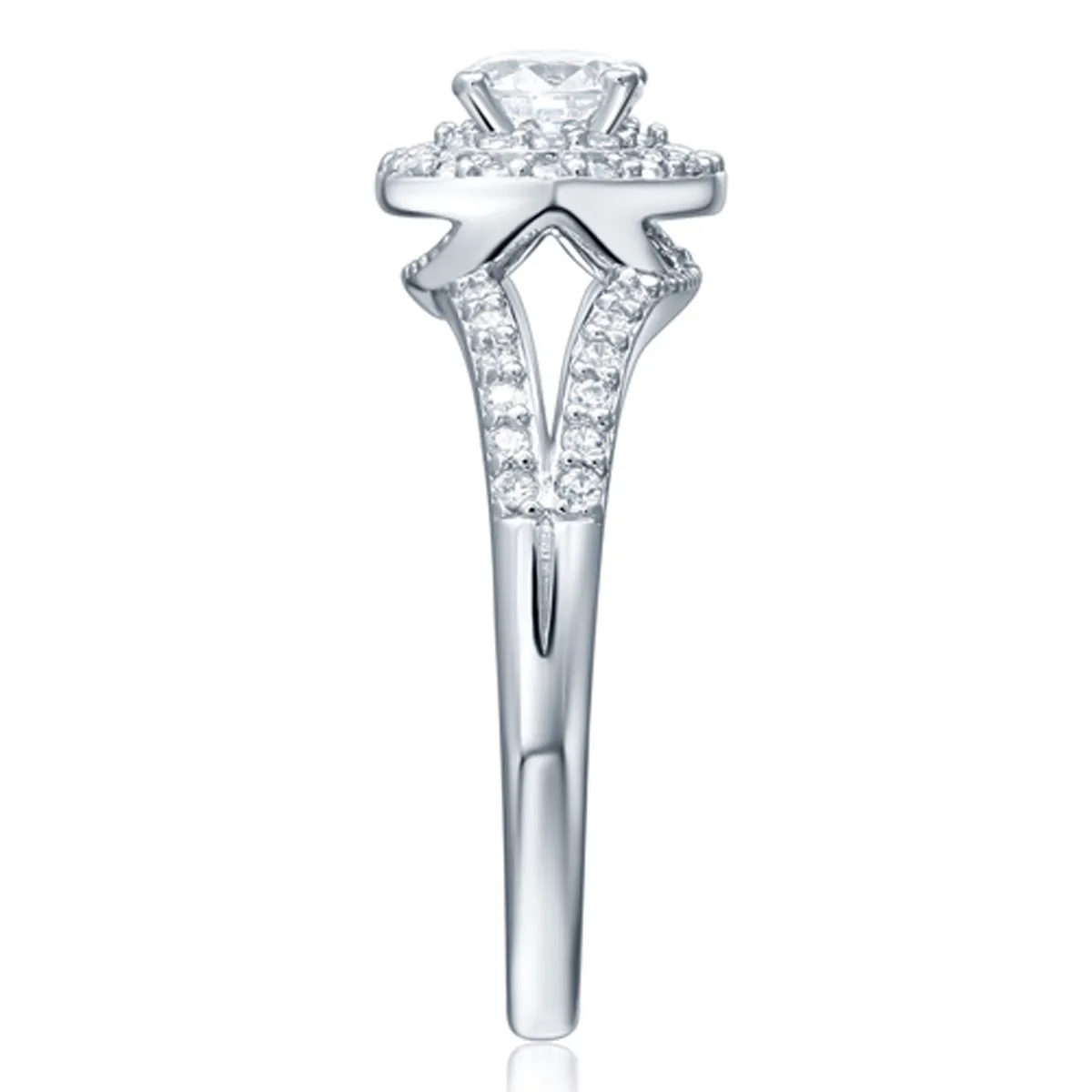14K White Gold Cubic Zirconia Engagement Ring