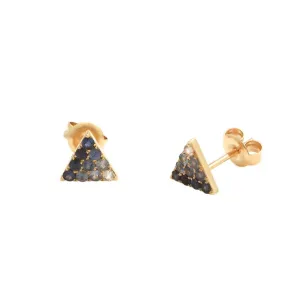 14k Yellow Gold Ombré Sapphire Earrings