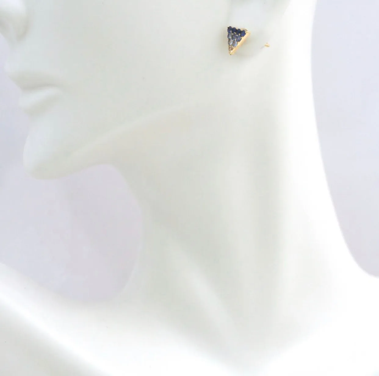 14k Yellow Gold Ombré Sapphire Earrings