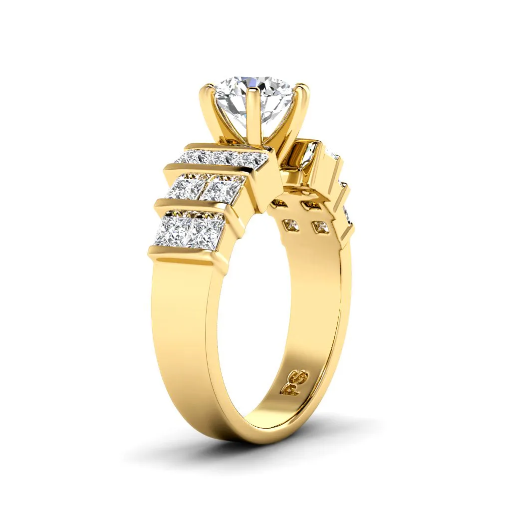 1.55-2.70 CT Princess & Round Cut Diamonds - Engagement Ring