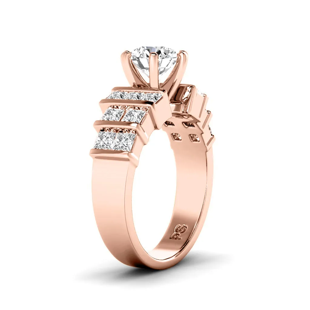 1.55-2.70 CT Princess & Round Cut Diamonds - Engagement Ring