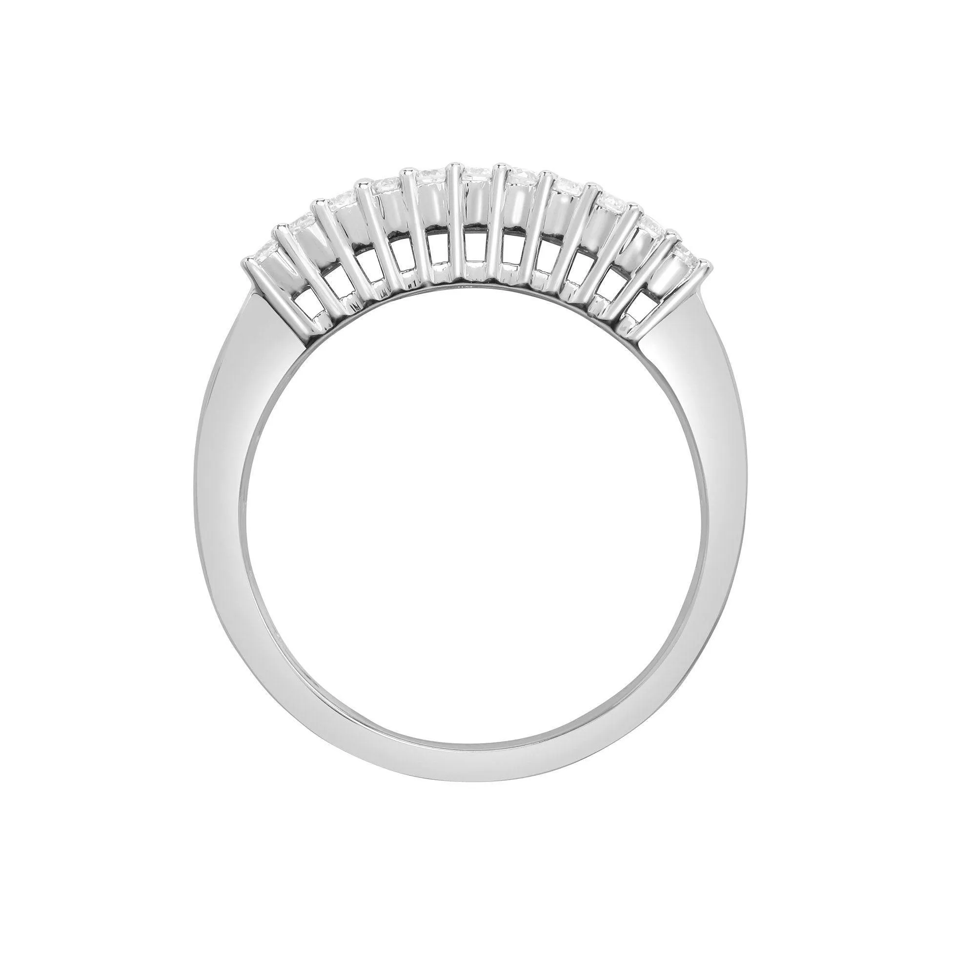 18ct White 1.00ct Round & Baguette Diamond Ring