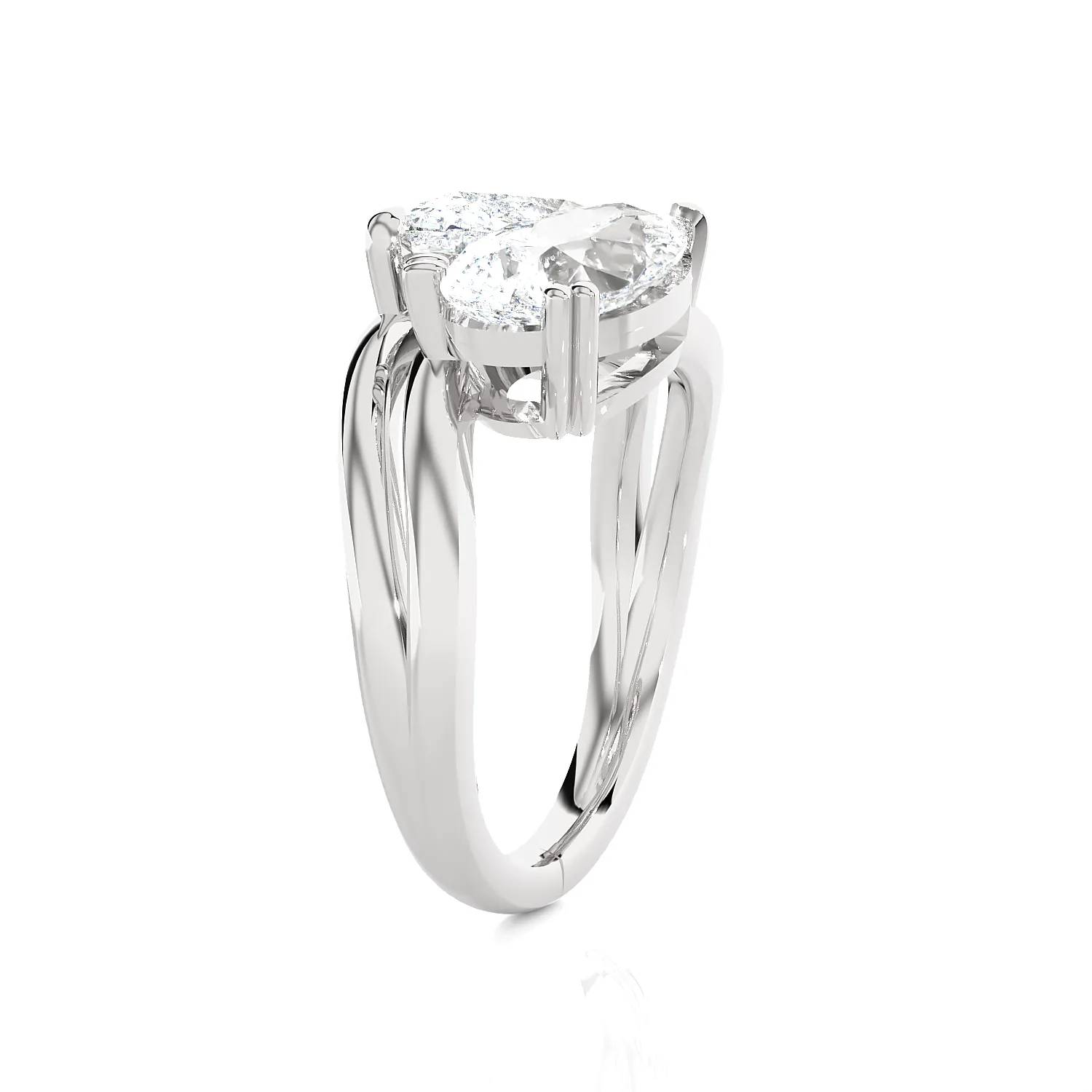 2 ctw Pear-Shaped Lab Grown Diamond Ring