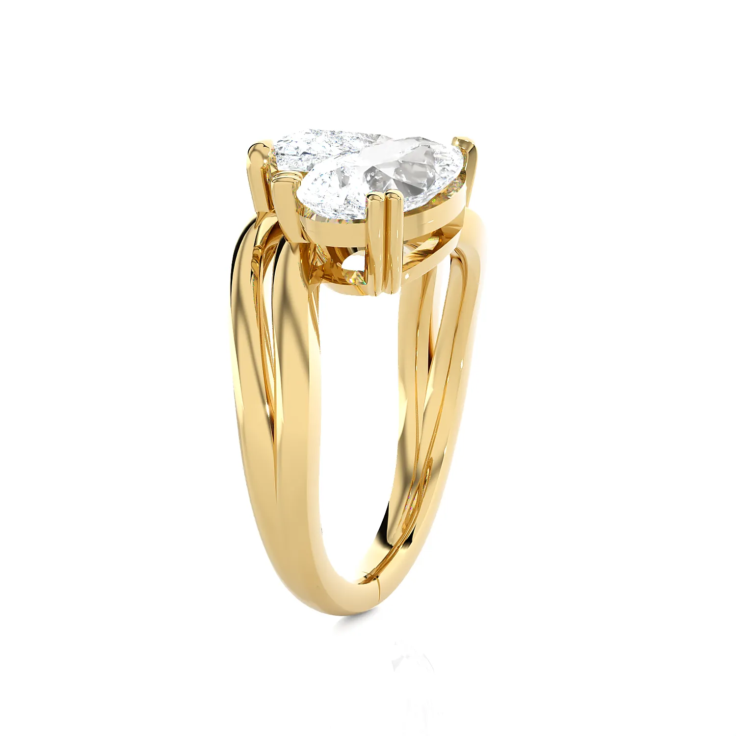 2 ctw Pear-Shaped Lab Grown Diamond Ring