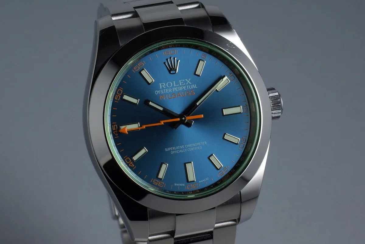 2015 Rolex Milgauss 116400GV with Box and Papers