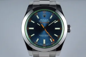 2015 Rolex Milgauss 116400GV with Box and Papers