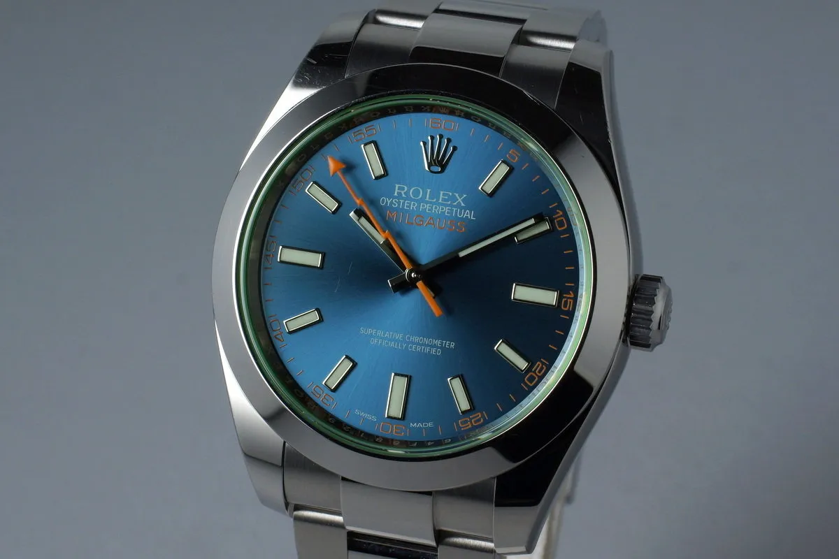 2015 Rolex Milgauss 116400GV with Box and Papers