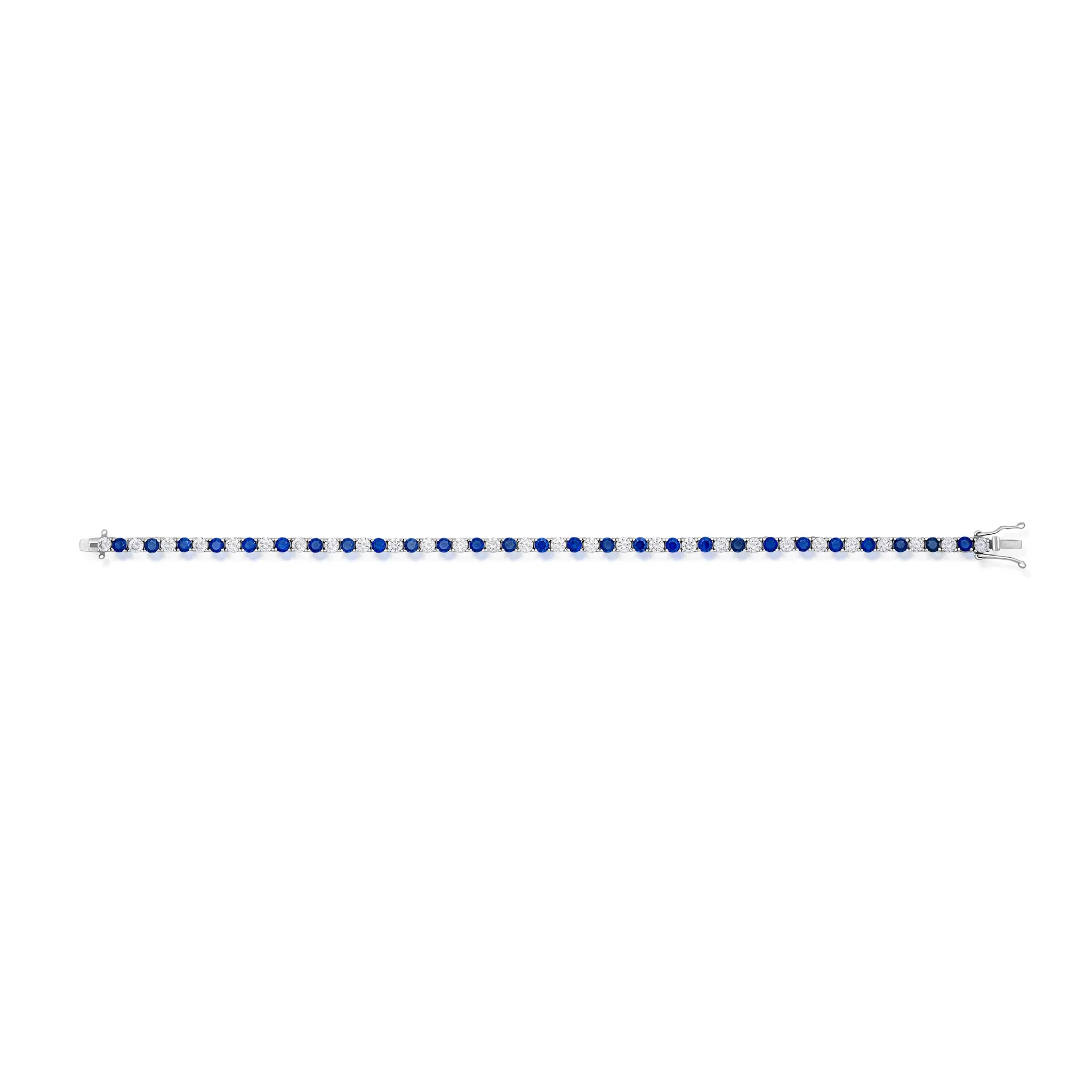 2.75 Carat Sapphire and Diamond Line Bracelet