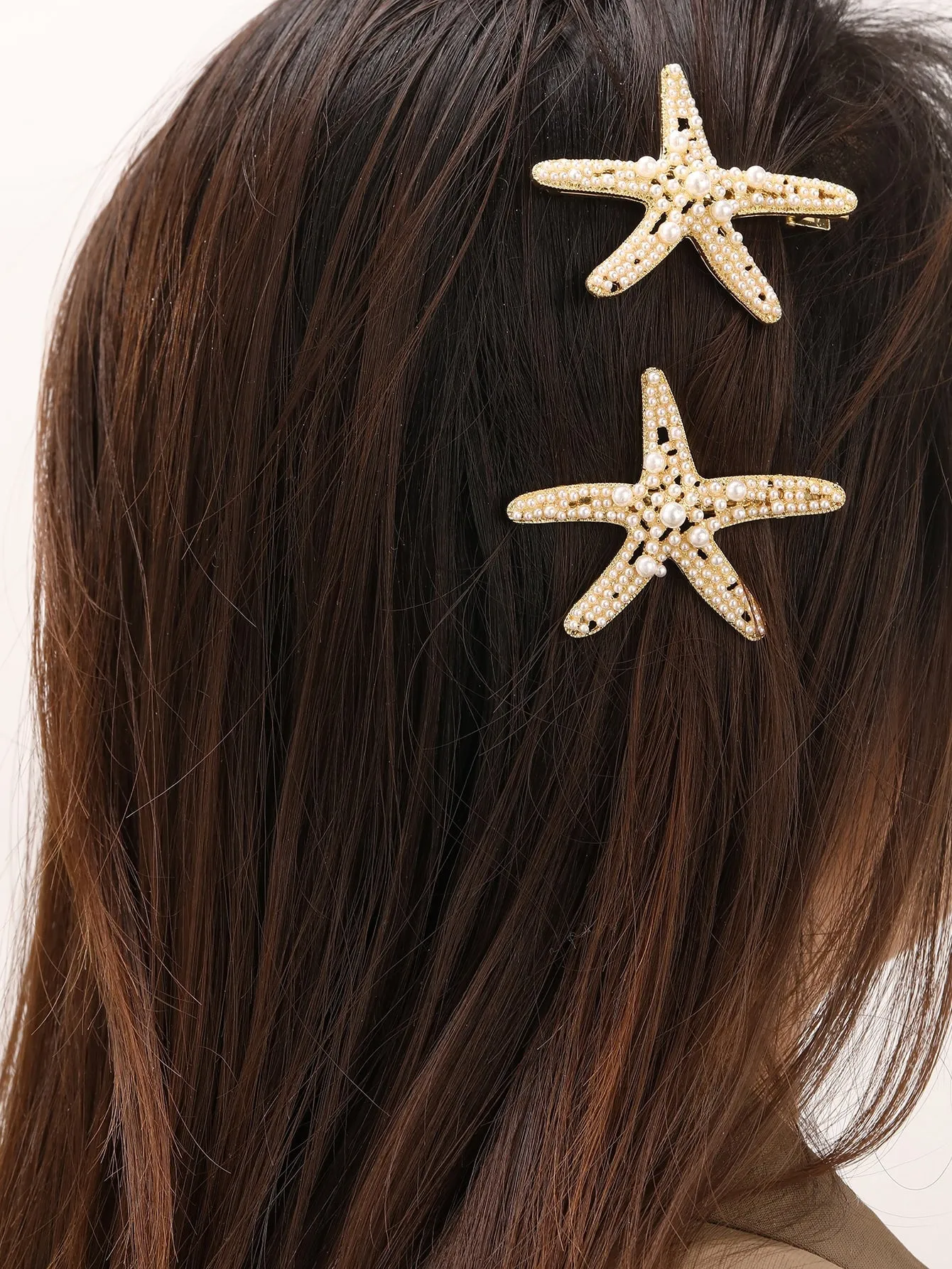 2pcs Vacation Women's Hair Accessory, Including Starfish Hairpin And Pearl