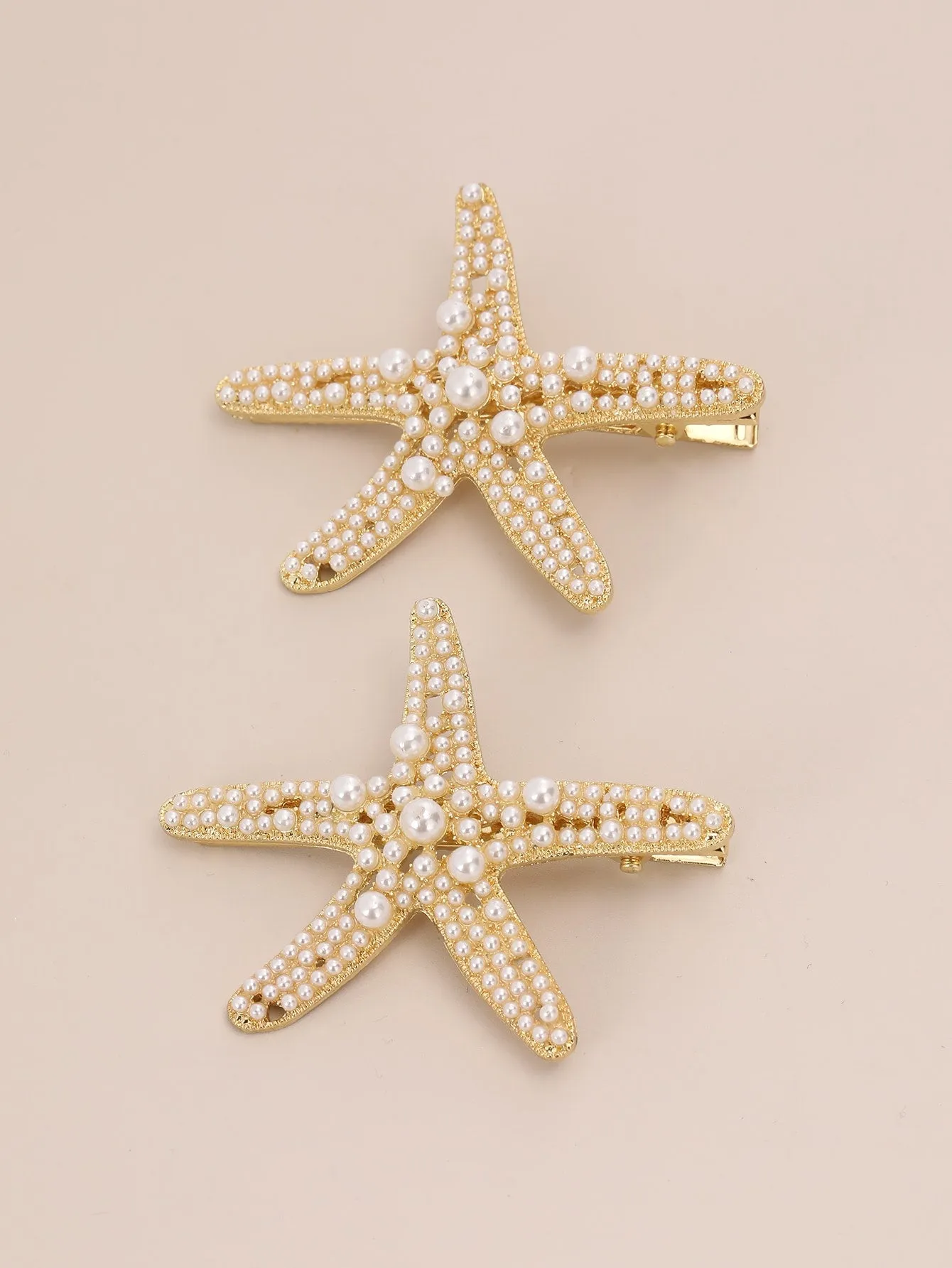 2pcs Vacation Women's Hair Accessory, Including Starfish Hairpin And Pearl