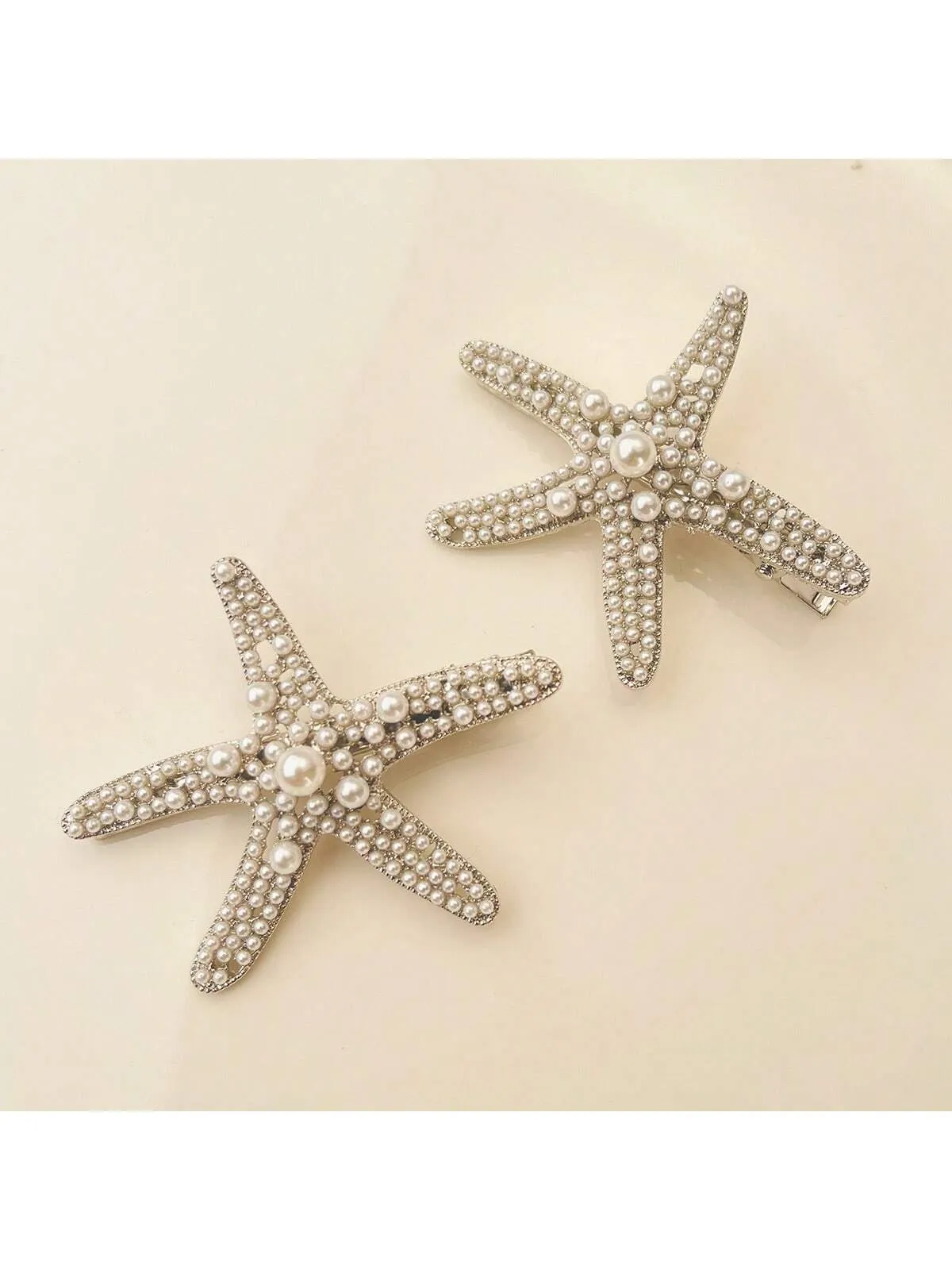 2pcs Vacation Women's Hair Accessory, Including Starfish Hairpin And Pearl