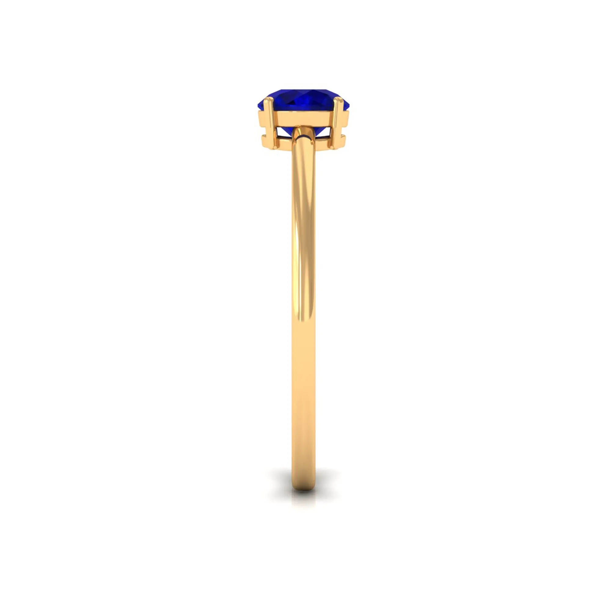 3/4 CT Round Cut Blue Sapphire Solitaire Simple Ring