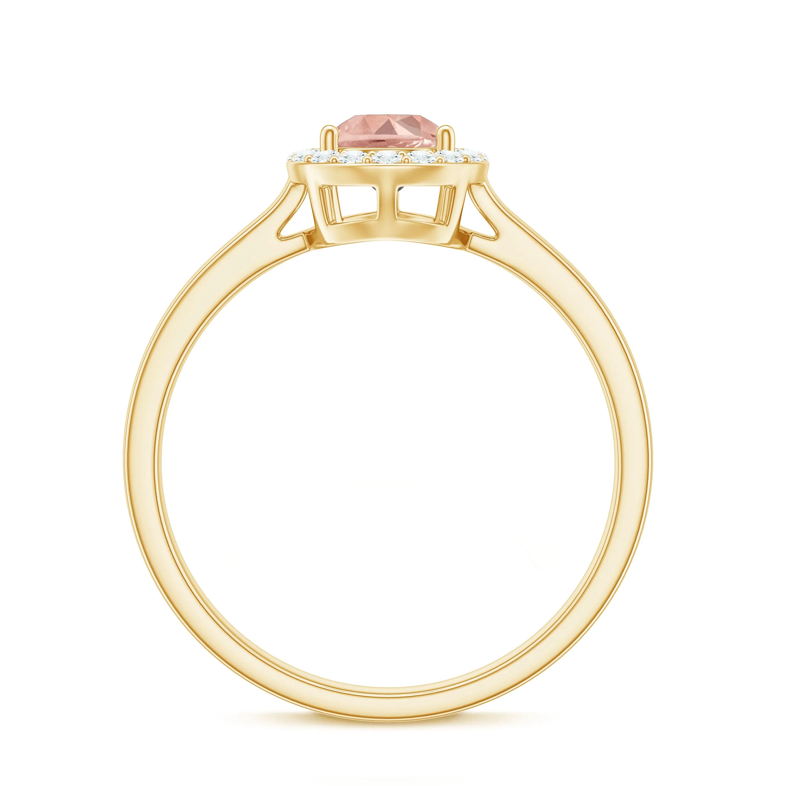 3/4 CT Teardrop Morganite Ring with Diamond Accent