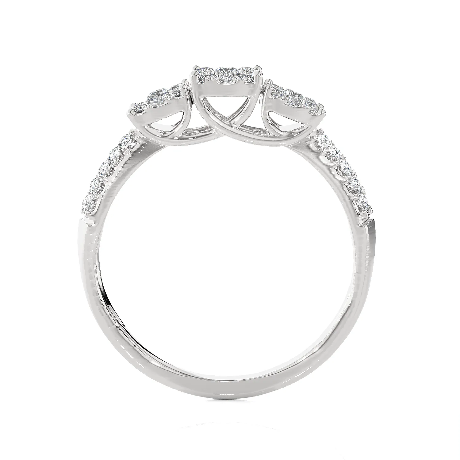 3/8 ctw Round Three Stone Lab Grown Diamond Ring