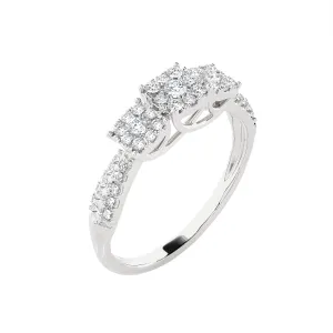 3/8 ctw Round Three Stone Lab Grown Diamond Ring