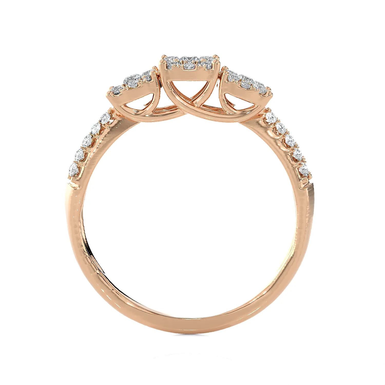 3/8 ctw Round Three Stone Lab Grown Diamond Ring