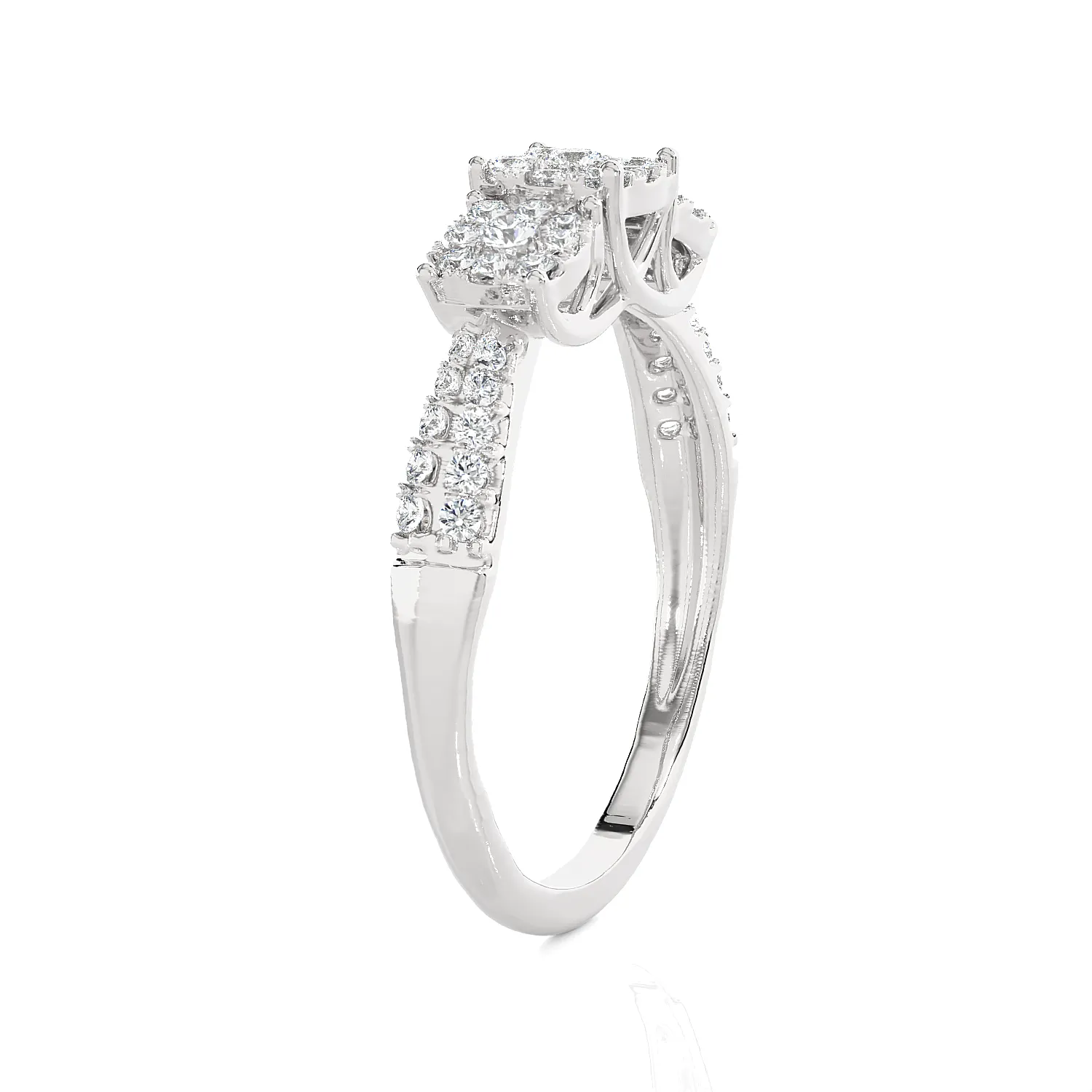 3/8 ctw Round Three Stone Lab Grown Diamond Ring