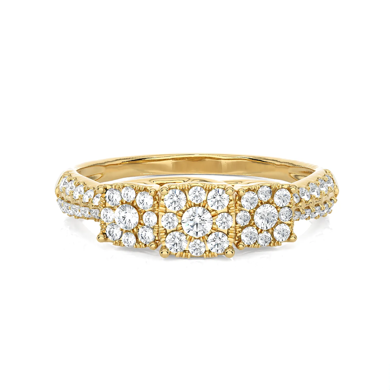 3/8 ctw Round Three Stone Lab Grown Diamond Ring