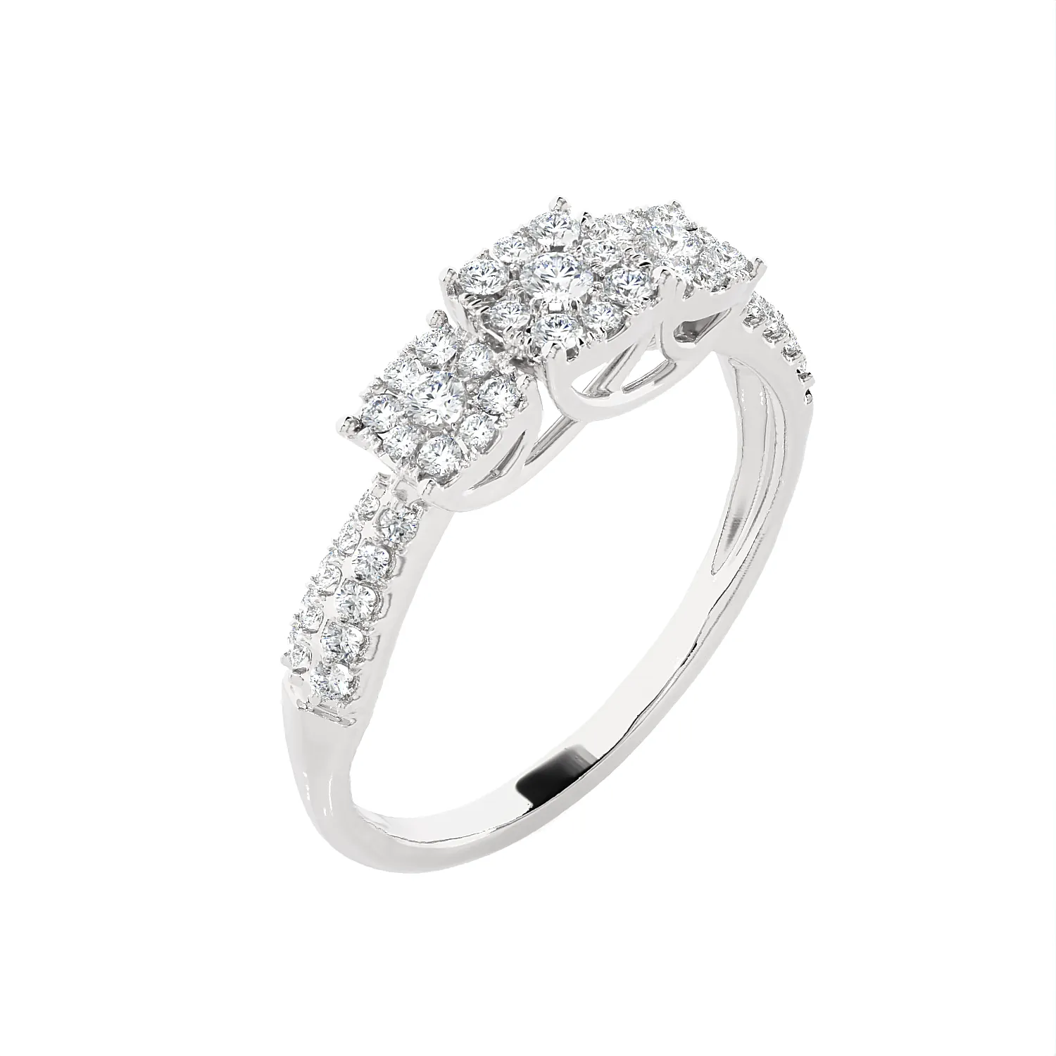 3/8 ctw Round Three Stone Lab Grown Diamond Ring