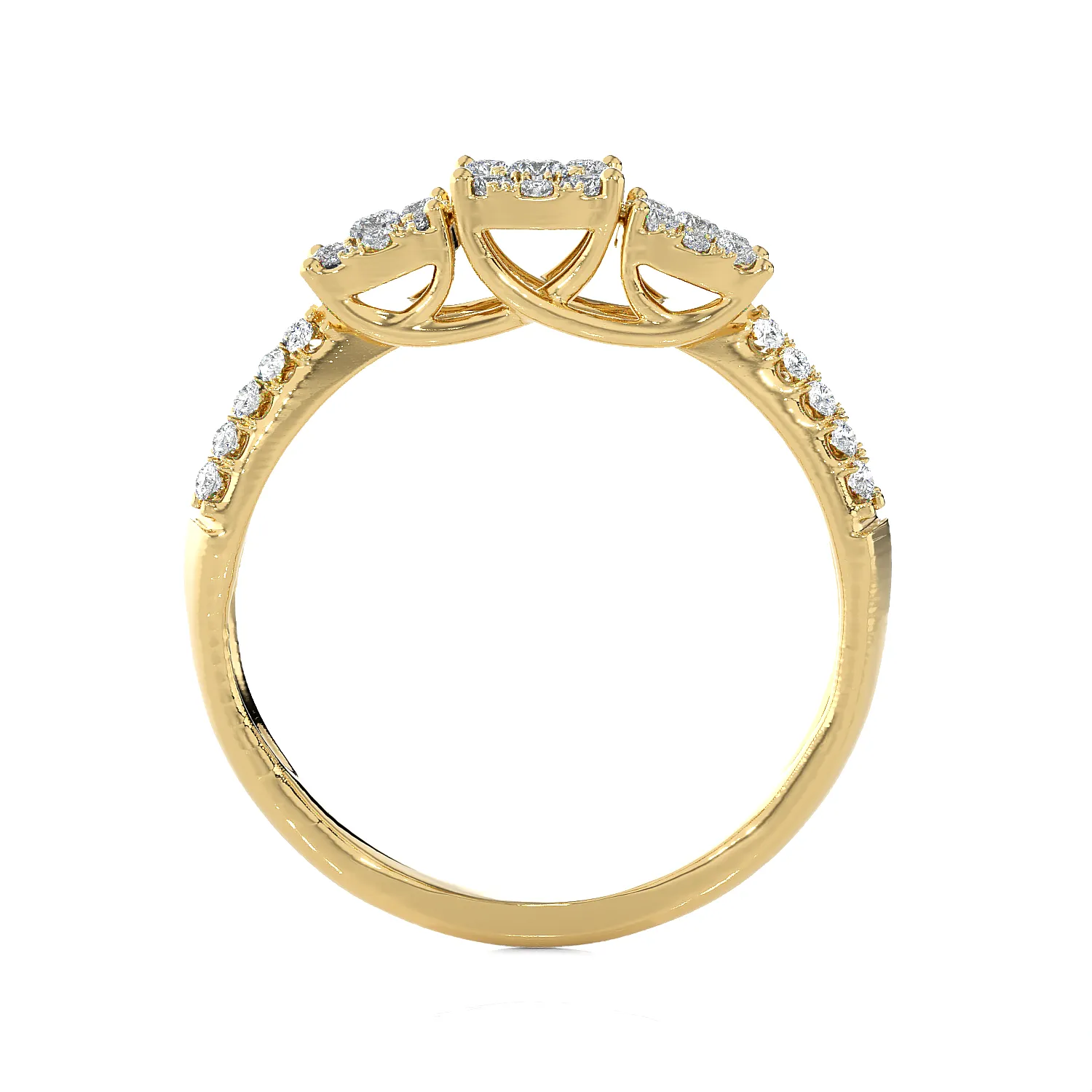 3/8 ctw Round Three Stone Lab Grown Diamond Ring