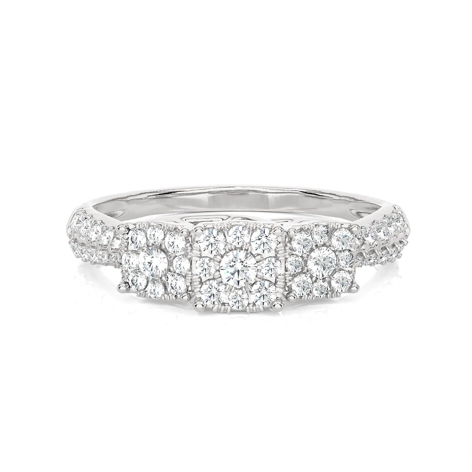 3/8 ctw Round Three Stone Lab Grown Diamond Ring