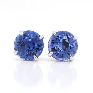 4.55 / 4.06 cts Blue Sapphire Earrings