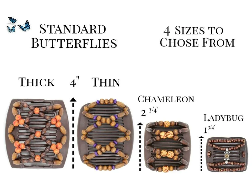 African Butterfly Hair Comb - Ndebele Brown 165