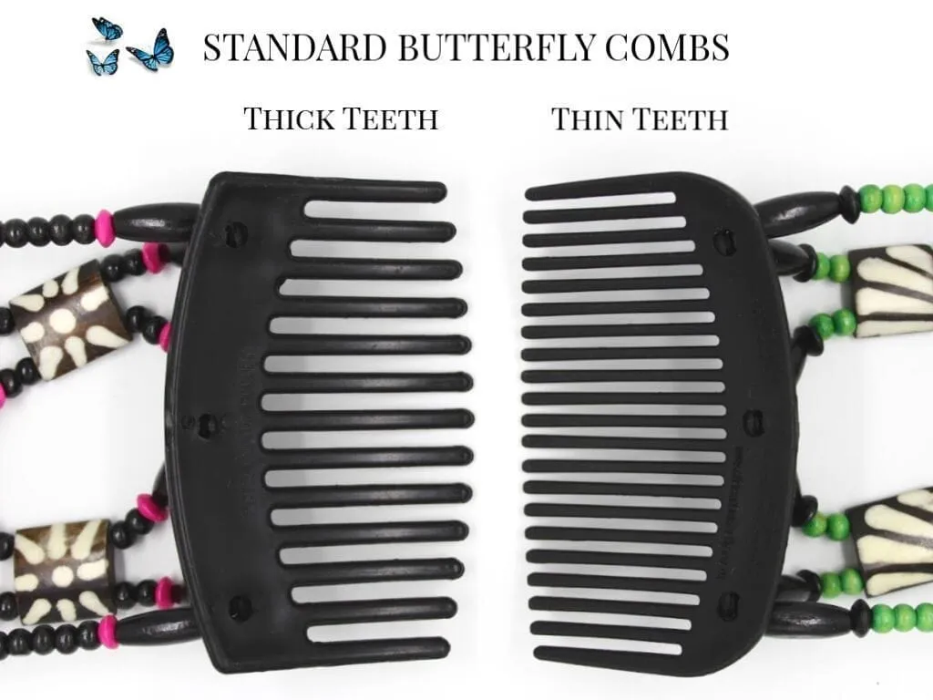 African Butterfly Hair Comb - Ndebele Brown 165