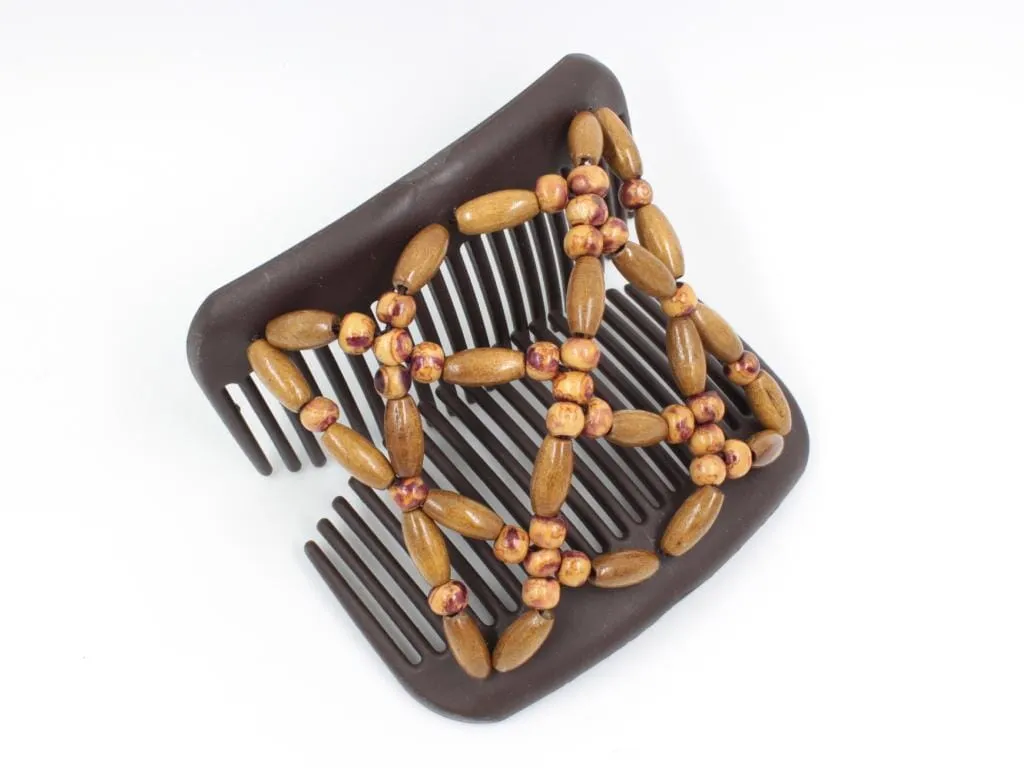 African Butterfly Hair Comb - Ndebele Brown 165
