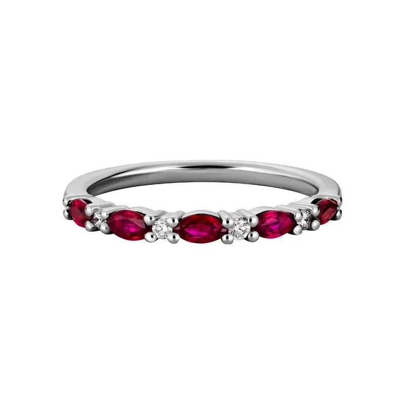 Alternating Ruby & Diamond Band