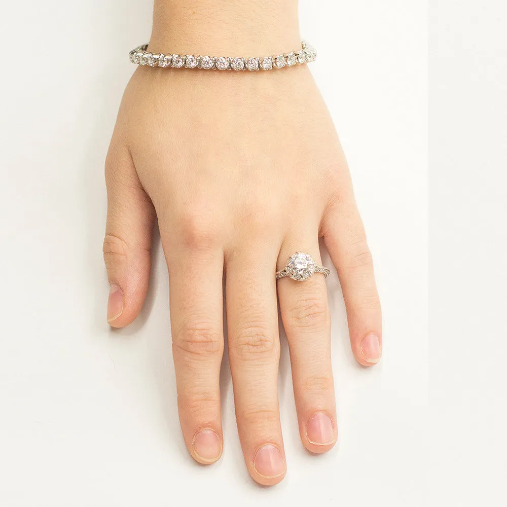 Amavida Platinum Engagement Ring with Duchess Halo