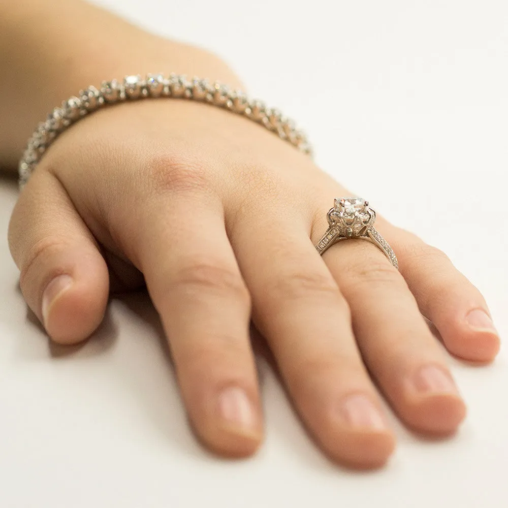 Amavida Platinum Engagement Ring with Duchess Halo