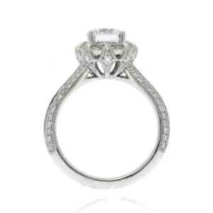 Amavida Platinum Engagement Ring with Duchess Halo