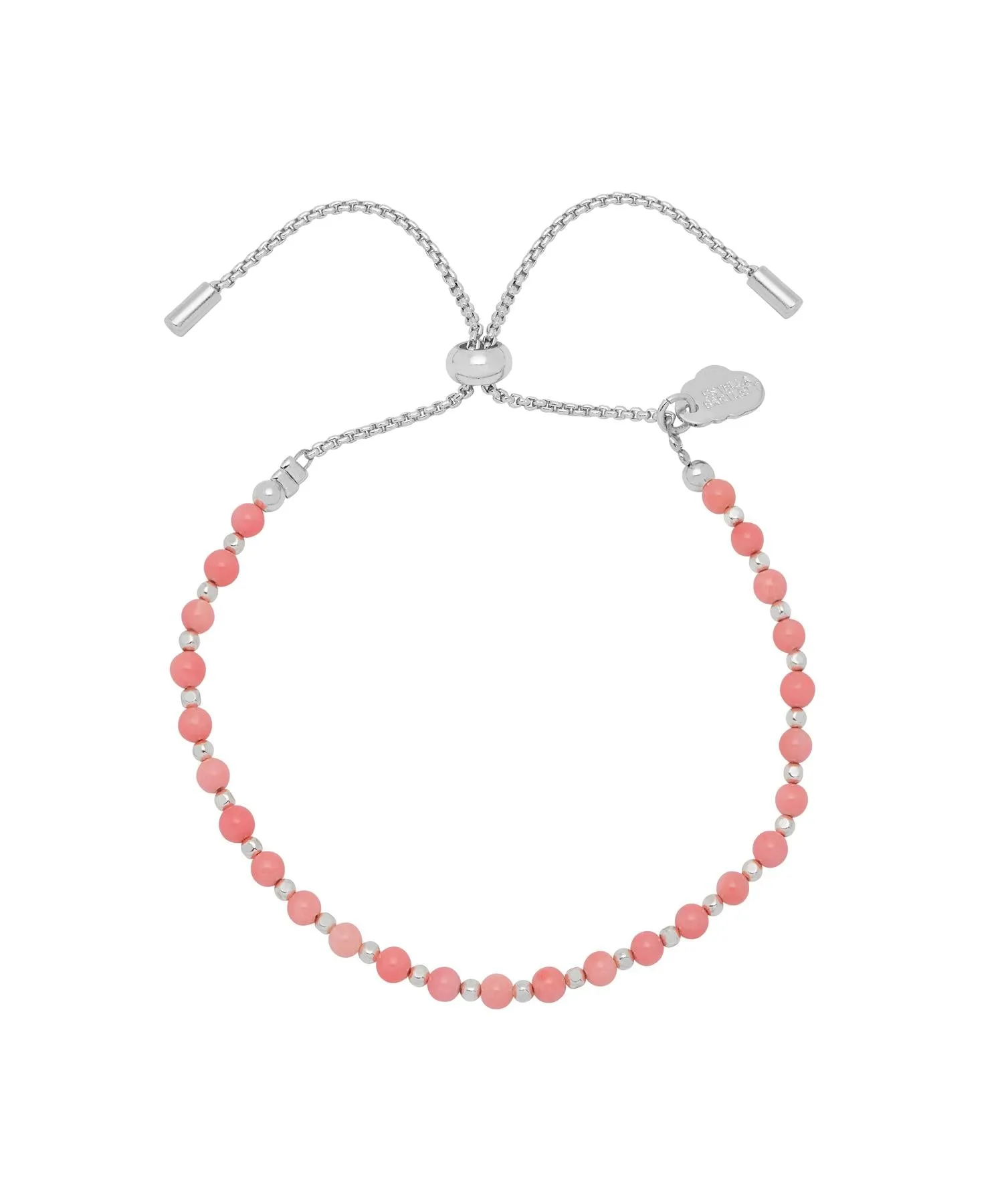 Amelia Gemstone Bracelet - Coral - Pink & Silver Plated - Estella Bartlett