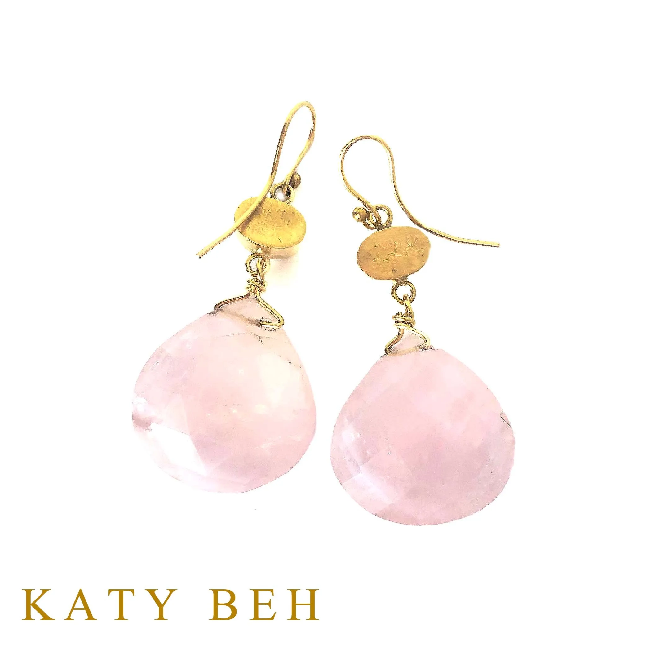 Amelie Lemon and Rose Quartz Earrings