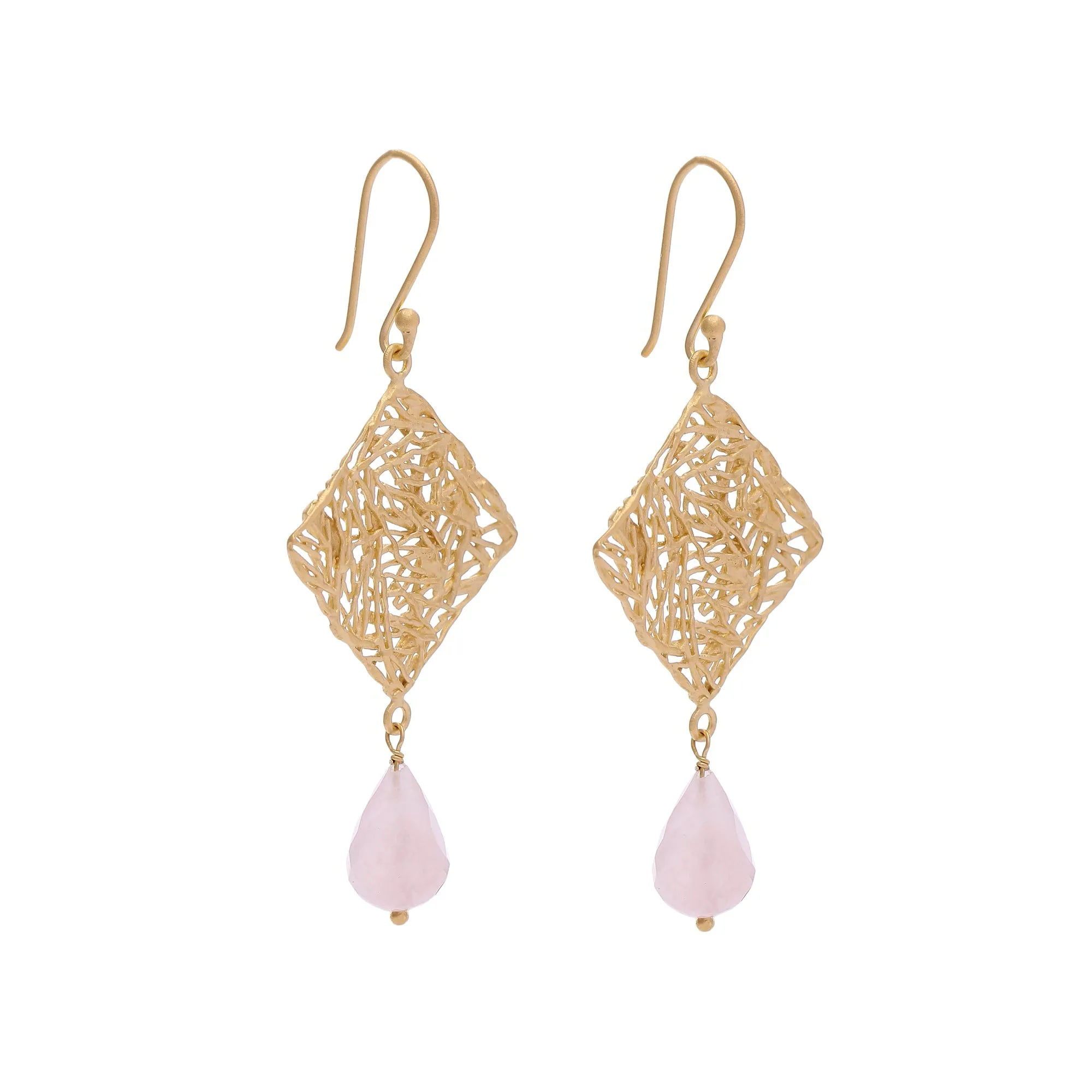 Anokhi earrings, rose quartz - Wholesale