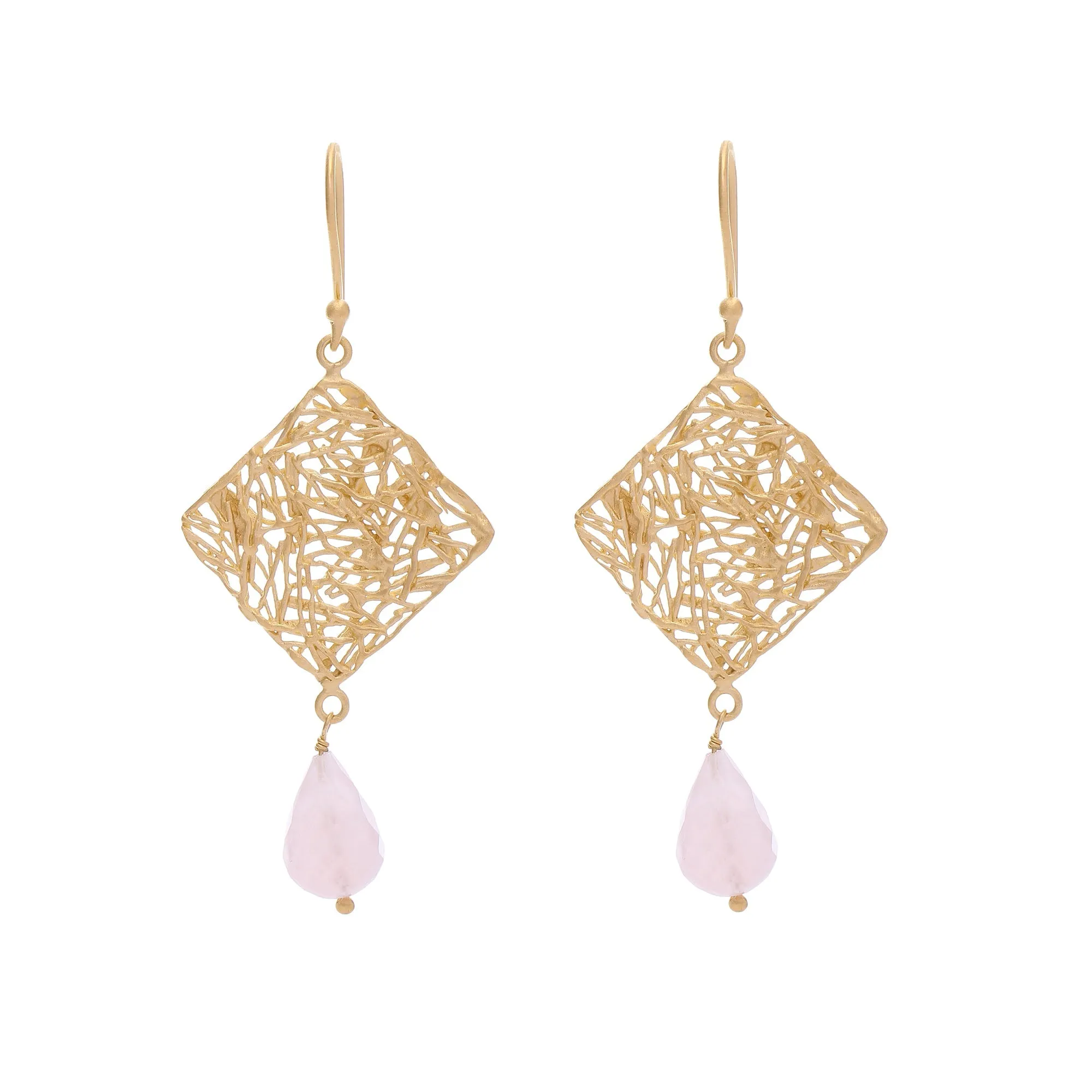 Anokhi earrings, rose quartz - Wholesale