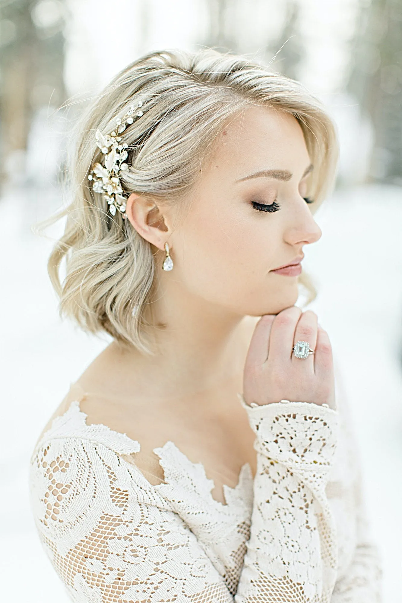 APRIL Silvered Leaves Hair Clip Set