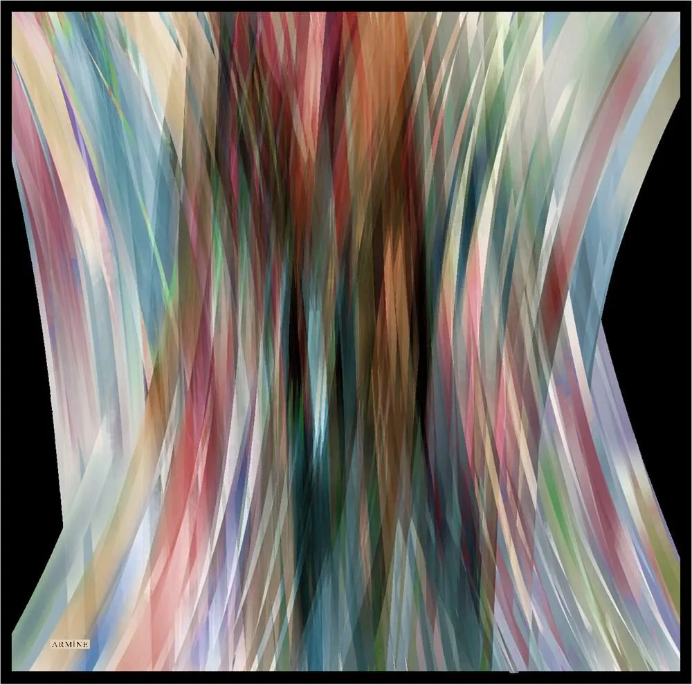 Armine Tiara Abstract Art Silk Scarf No. 37
